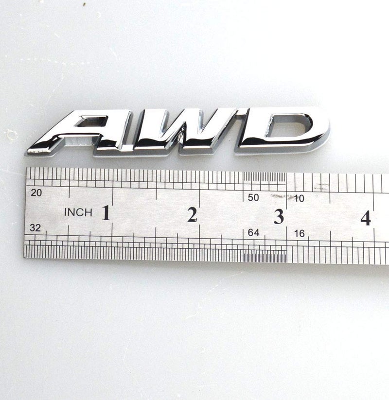 EmbRoom AWD Emblem, 3D Metal Tailgate Side Sticker Badge Replacement For 4x4 All Wheel Drive SUV Off Road (Chrome) - Image 3